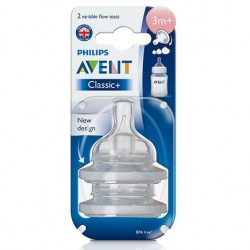 Avent Classic + 可變流量奶咀 (2pcs) - 3m+