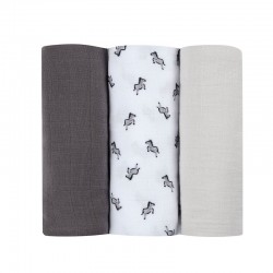 Beaba 有機平紋布紗巾 - 3 pcs - Savane