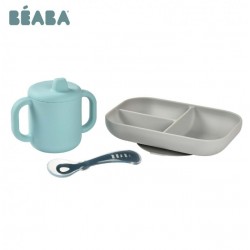 Beaba 矽膠餐具學習套裝 - 藍