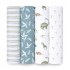 Aden + Anais essentials 嬰兒棉紗包巾 4pcs - Dino Jungle
