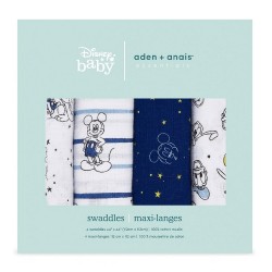 Aden + Anais essentials 嬰兒棉紗包巾 4pcs - Mickey Stargaze