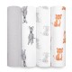 Aden + Anais essentials 嬰兒棉紗包巾 4pcs - Safari Babies