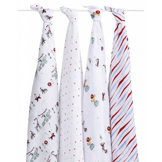 Aden + Anais 經典嬰兒棉紗包巾 4 pcs - Vintage Circus