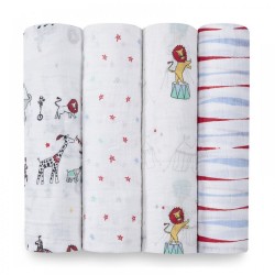 Aden + Anais 經典嬰兒棉紗包巾 4 pcs - Vintage Circus