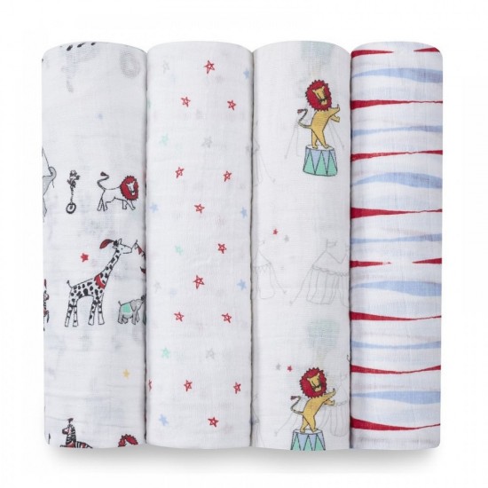 Aden + Anais 經典嬰兒棉紗包巾 4 pcs - Vintage Circus