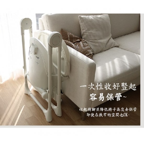 Aguard 2.0 Tosby 7 段式可躺高腳餐椅 - 奶油白色