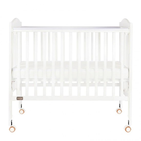 Baby Star Huggy 摺合嬰兒木床, 白色 - 42 x 25"
