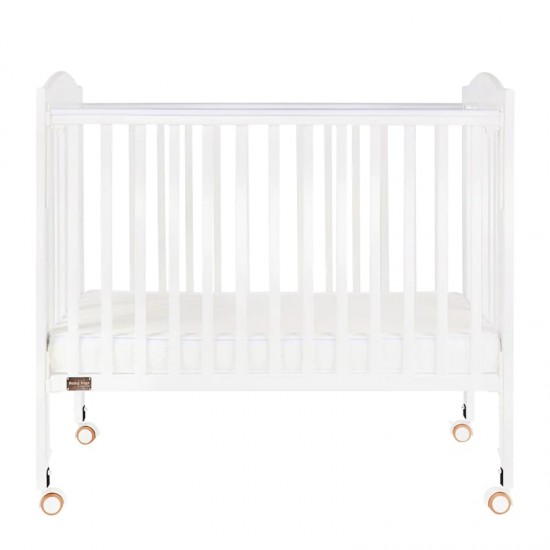 Baby Star Huggy 摺合嬰兒木床, 白色 - 42 x 25"