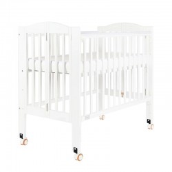 Baby Star Huggy 摺合嬰兒木床, 白色 - 42 x 25"