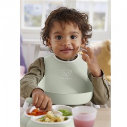 Babybjorn 膠圍兜 2 pack - 灰 / 粉綠
