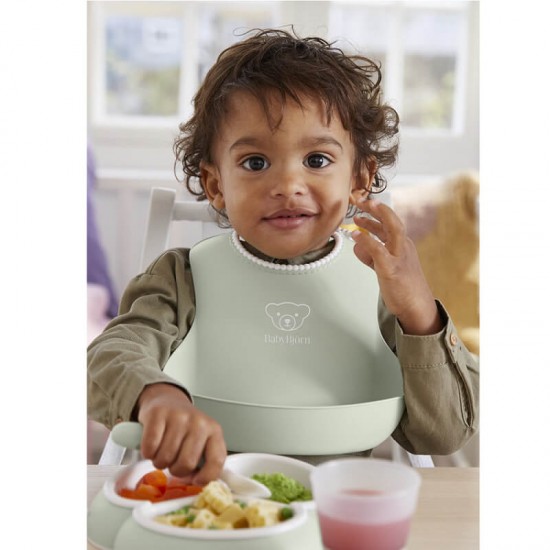 Babybjorn 膠圍兜 2 pack - 灰 / 粉綠