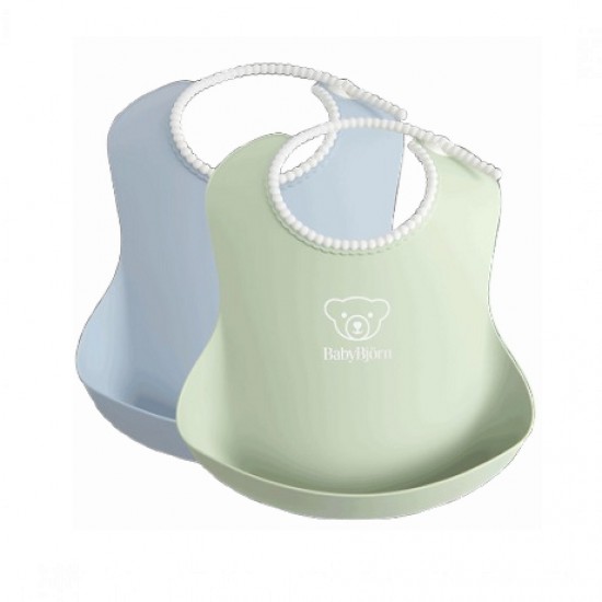 Babybjorn 膠圍兜 2 pack - 粉藍 / 粉綠