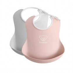 Babybjorn 膠圍兜 2 pack - 灰 / 粉紅