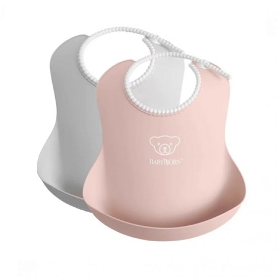 Babybjorn 膠圍兜 2 pack - 灰 / 粉紅