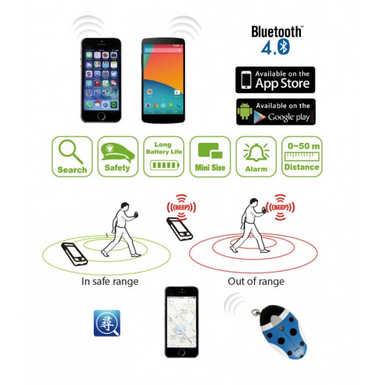 Babymate iKids Tracker 多功能藍牙無線追蹤器 - 藍色