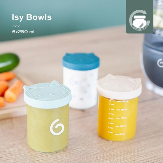 Babymoov Isy Bowls 玻璃食物储存罐 - 250毫升 X 6