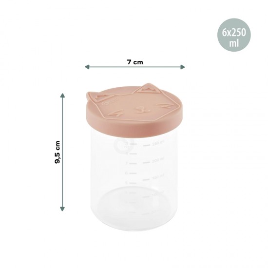 Babymoov Isy Bowls 玻璃食物储存罐 - 250毫升 X 6