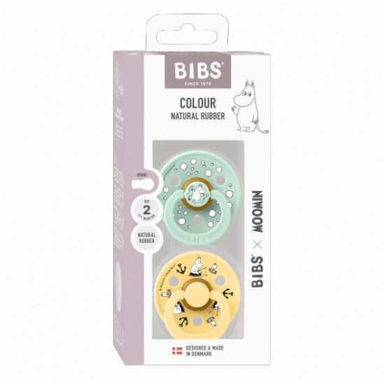 Bibs COLOUR 姆明系列圓形乳膠玩咀 (航海 - 薄荷) 6-18m 兩件裝 