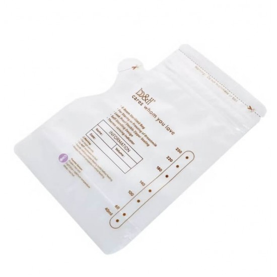 b&h 瑞士寶琪 雙層感溫母乳儲奶袋 (220毫升) - 120 pcs