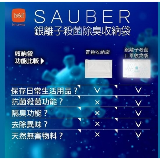 b&h 瑞士寶琪銀離子殺菌除臭收納袋 (一盒10個)
