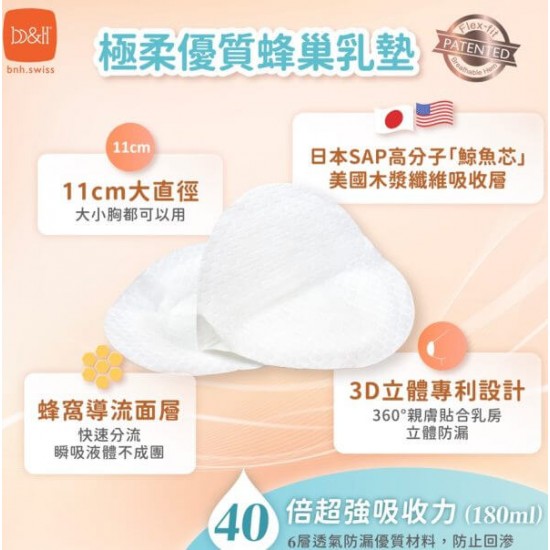 b&h 極柔優質蜂巢乳墊 120片