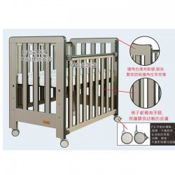 C-Max 生態系列 ECO 嬰兒床, 灰布紋- 38 x 22"