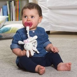 Chicco Pocket Friend 玩具布偶連安撫奶嘴存放器 - 粉紅