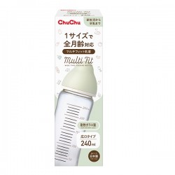 Chu Chu Multi Fit 闊身口徑耐熱玻璃奶瓶 240 ml