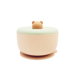 Combi 小熊鉑金矽膠吸盤餐碗