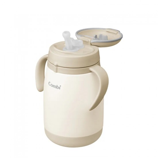 Combi Laku Mug 不鏽鋼吸管學習杯 (6個月+) 370ml - 杏色