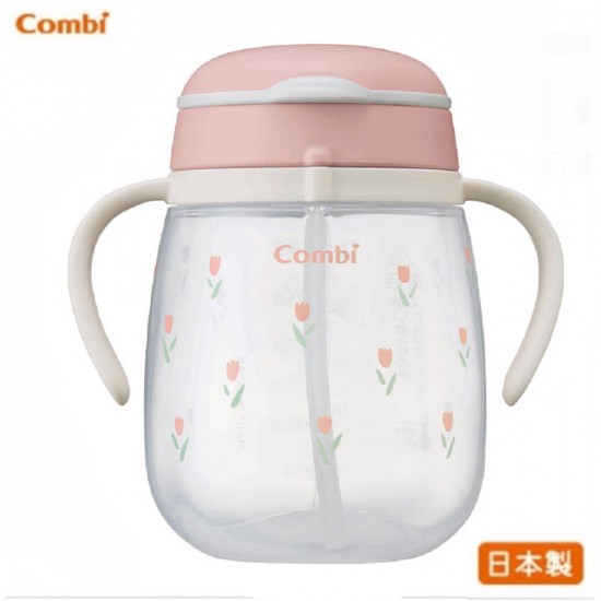 Combi 6m+ 防漏吸管杯 - 浪漫鬱金香 340ml 
