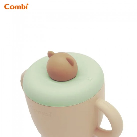 Combi 小熊鉑金矽膠兩階段吸管杯