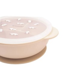Combi 鉑金矽膠分隔吸盘餐碗 - 愛睡熊貓