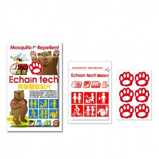 Echain 熊掌驅蚊貼 (60 片)