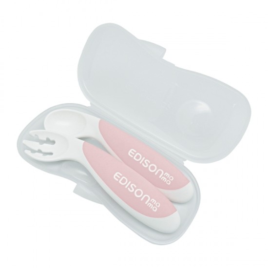 Edison mama 有盒餐具  (9個月以上) - 粉