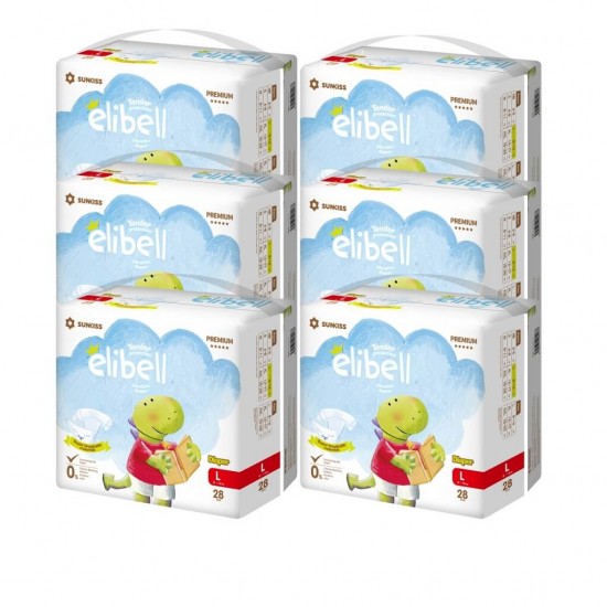 Elibell 嬰兒紙尿片 L 28 pcs x 6