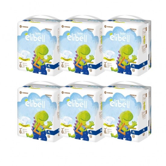 Elibell 嬰兒紙尿片 XL 22 pcs x 6