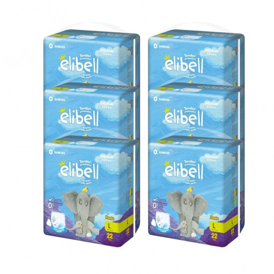 Elibell 嬰兒紙尿褲 L - 22 pcs x 6