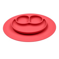 ezpz Mini Mat 枱墊+笑臉餐碟 - Coral 珊瑚