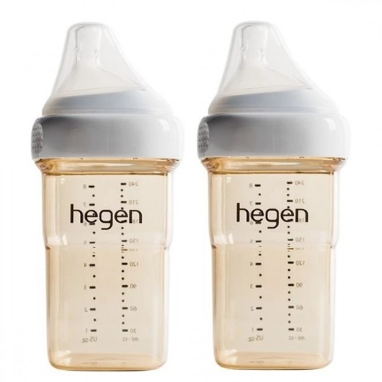 hegen PCTO™ PPSU 多功能寬口奶瓶 240ml / 8 oz x 2 pcs - 白色
