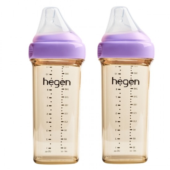 hegen PCTO™ PPSU 多功能寬口奶瓶 330ml / 11 oz x 2 pcs - 紫色