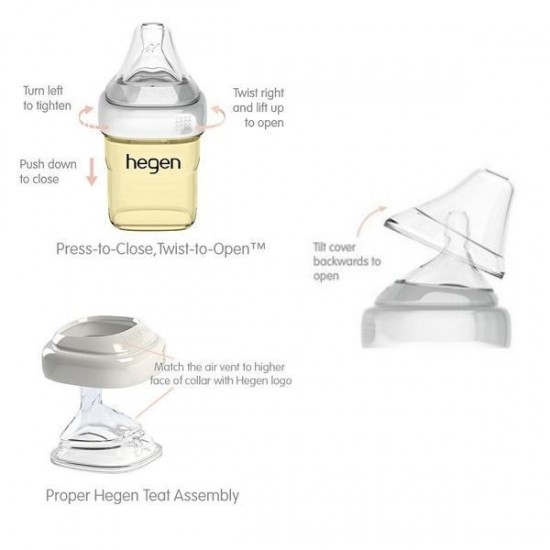 hegen PCTO™ PPSU 多功能寬口奶瓶 240ml / 8 oz x 2 pcs - 藍色