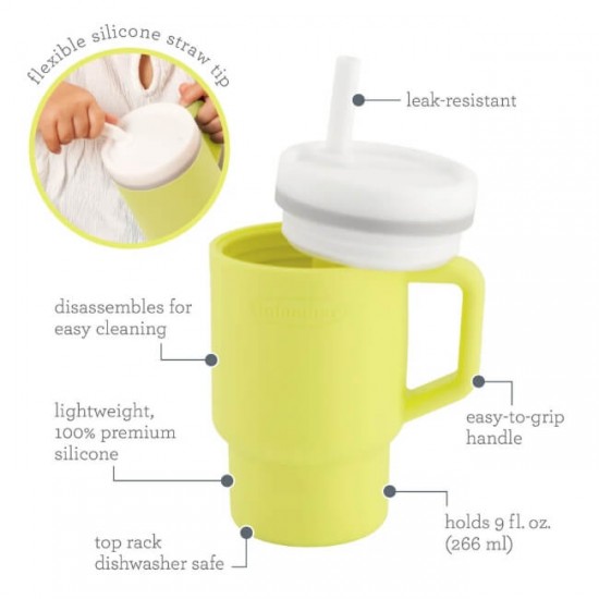 Infantino My 1st Tumbler 矽膠吸管隨行杯 - 黃