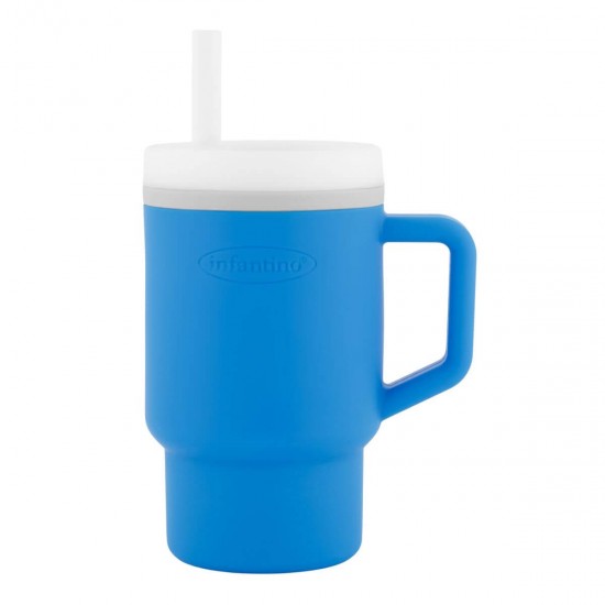 Infantino My 1st Tumbler 矽膠吸管隨行杯 - 海洋藍