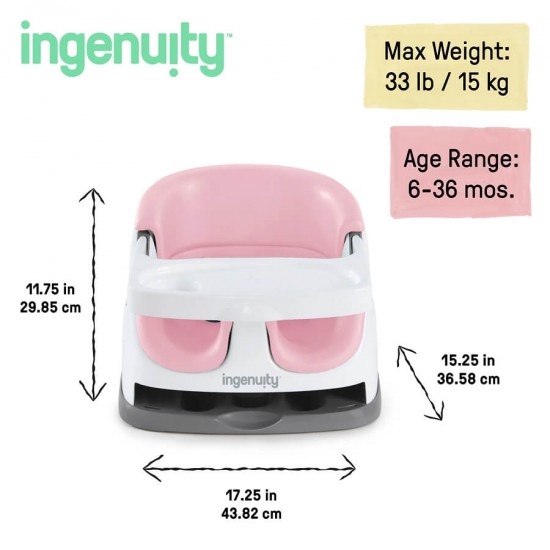 Ingenuity Baby Base 2-in-1 加高座椅 - 粉紅