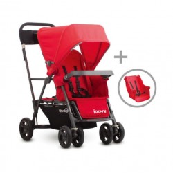 Joovy Caboose UL Graphite 輕巧雙子車連後座 (紅色)