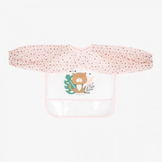 KikkaBoo EVA 長袖圍兜附碎屑收集器 - 粉紅