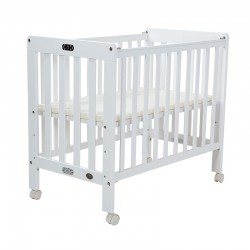LA Baby 2100F  摺疊式嬰兒木床 (白) - 23.5"X37.5" (2100F)