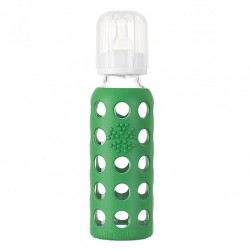 Lifefactory 標準口徑玻璃奶瓶 250 ml - 綠