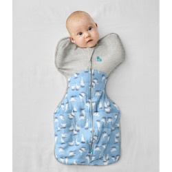 Love To Dream Swaddle Up Warm 蝶型包巾 - 藍色細傻鵝 (stage 1), 2.5 Tog